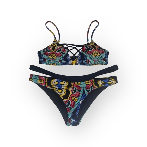 L*Space ❁ Moroccan Dreams Jaime Hollywood Print 2 Piece Bikini Set ❁ Small Large - Picture 4 of 17